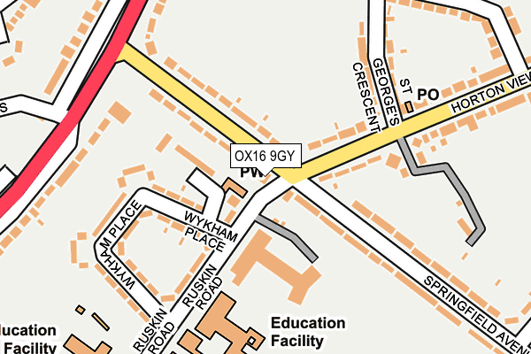 OX16 9GY map - OS OpenMap – Local (Ordnance Survey)