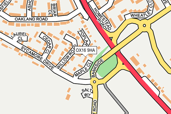 OX16 9HA map - OS OpenMap – Local (Ordnance Survey)