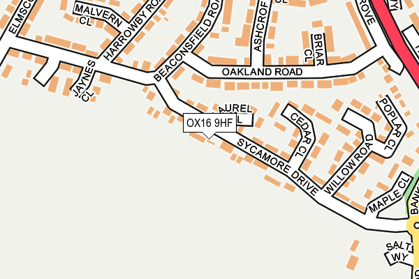 OX16 9HF map - OS OpenMap – Local (Ordnance Survey)