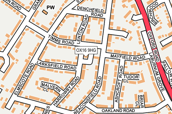 OX16 9HG map - OS OpenMap – Local (Ordnance Survey)