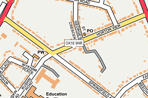 OX16 9HR map - OS OpenMap – Local (Ordnance Survey)
