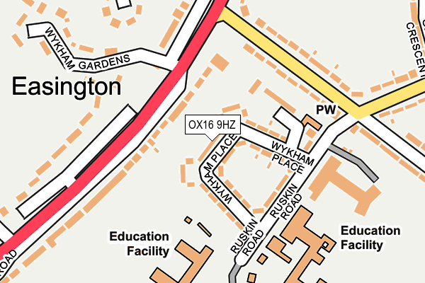 OX16 9HZ map - OS OpenMap – Local (Ordnance Survey)