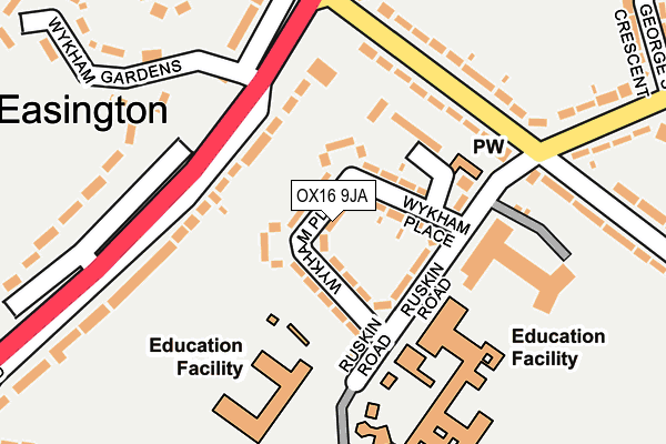 OX16 9JA map - OS OpenMap – Local (Ordnance Survey)