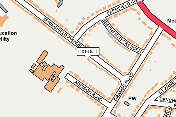 OX16 9JD map - OS OpenMap – Local (Ordnance Survey)