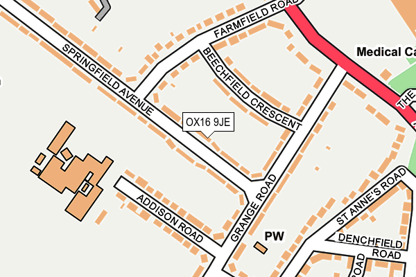 OX16 9JE map - OS OpenMap – Local (Ordnance Survey)