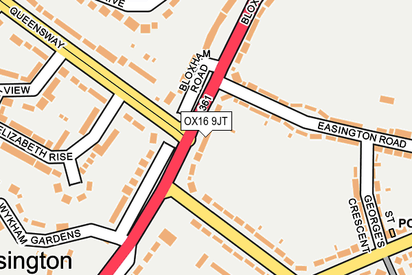 OX16 9JT map - OS OpenMap – Local (Ordnance Survey)