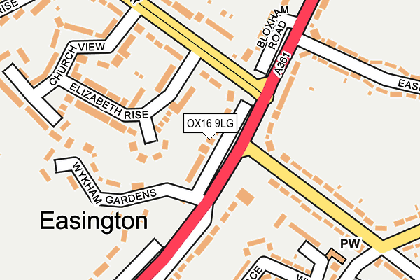 OX16 9LG map - OS OpenMap – Local (Ordnance Survey)