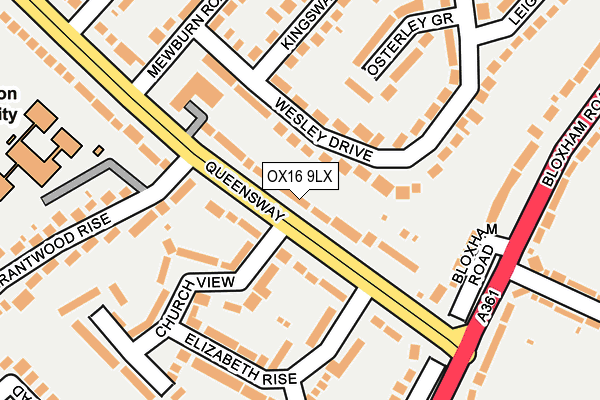 OX16 9LX map - OS OpenMap – Local (Ordnance Survey)