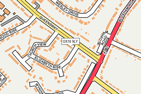 OX16 9LY map - OS OpenMap – Local (Ordnance Survey)