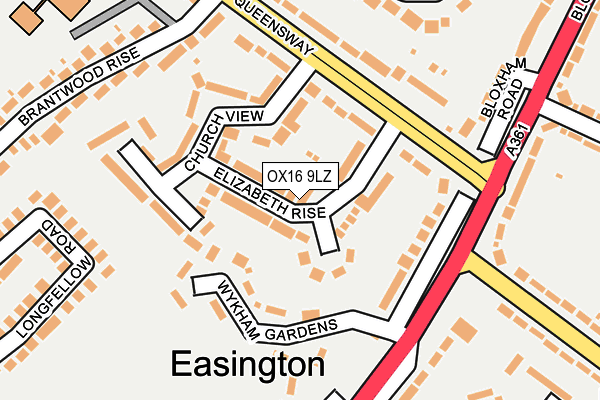 OX16 9LZ map - OS OpenMap – Local (Ordnance Survey)