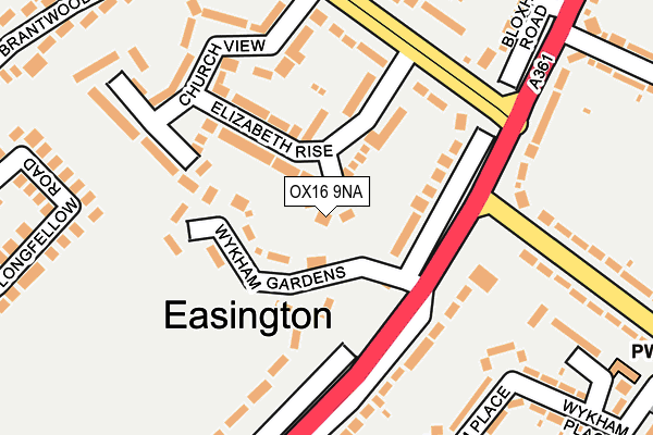 OX16 9NA map - OS OpenMap – Local (Ordnance Survey)