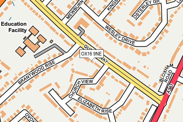 OX16 9NE map - OS OpenMap – Local (Ordnance Survey)