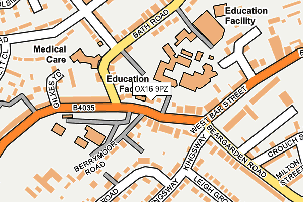 OX16 9PZ map - OS OpenMap – Local (Ordnance Survey)