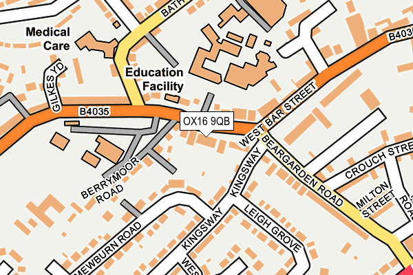 OX16 9QB map - OS OpenMap – Local (Ordnance Survey)