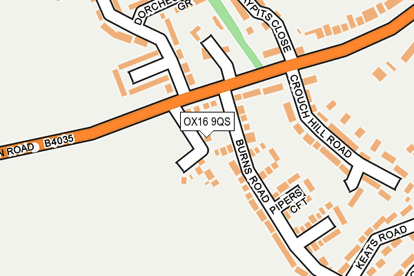 OX16 9QS map - OS OpenMap – Local (Ordnance Survey)