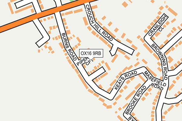 OX16 9RB map - OS OpenMap – Local (Ordnance Survey)