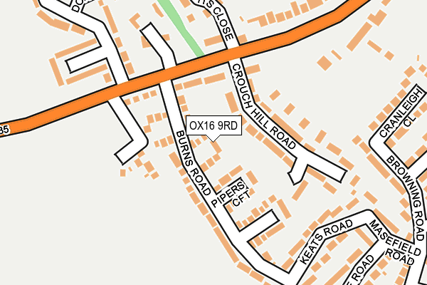OX16 9RD map - OS OpenMap – Local (Ordnance Survey)