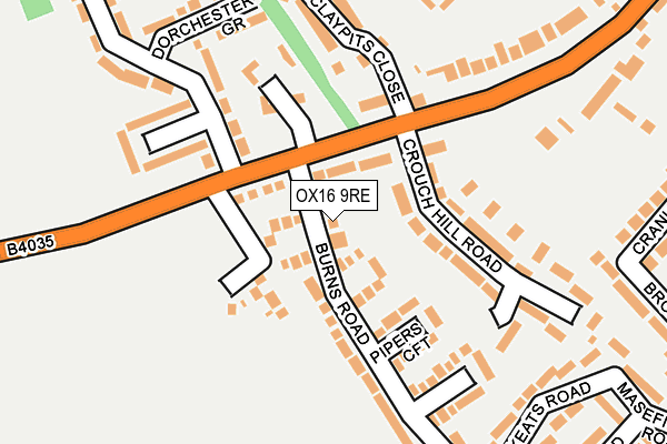 OX16 9RE map - OS OpenMap – Local (Ordnance Survey)