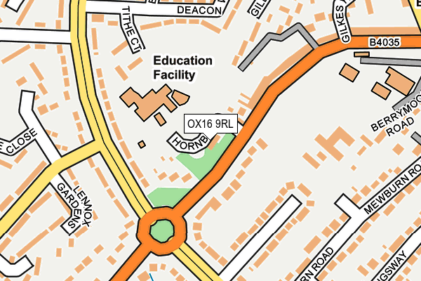 OX16 9RL map - OS OpenMap – Local (Ordnance Survey)