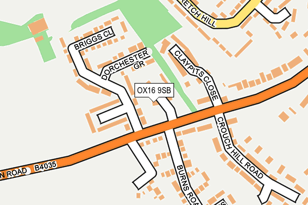 OX16 9SB map - OS OpenMap – Local (Ordnance Survey)