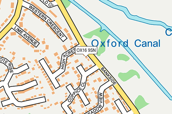 OX16 9SN map - OS OpenMap – Local (Ordnance Survey)