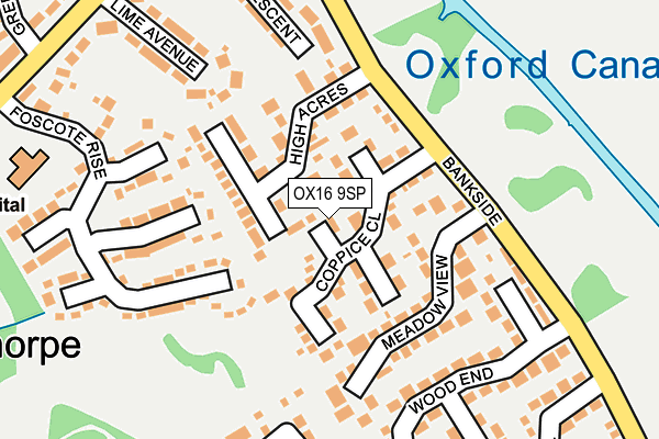 OX16 9SP map - OS OpenMap – Local (Ordnance Survey)