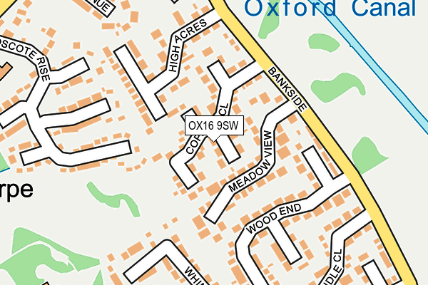 OX16 9SW map - OS OpenMap – Local (Ordnance Survey)