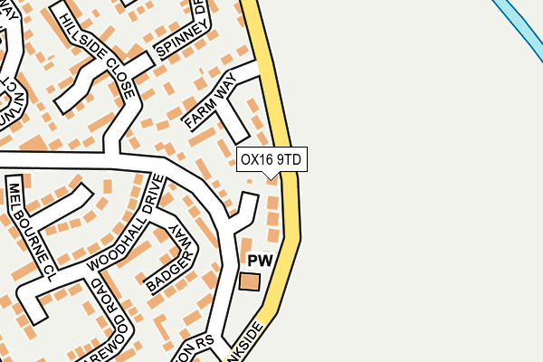 OX16 9TD map - OS OpenMap – Local (Ordnance Survey)