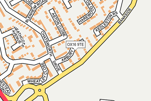 OX16 9TE map - OS OpenMap – Local (Ordnance Survey)