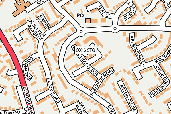 OX16 9TG map - OS OpenMap – Local (Ordnance Survey)