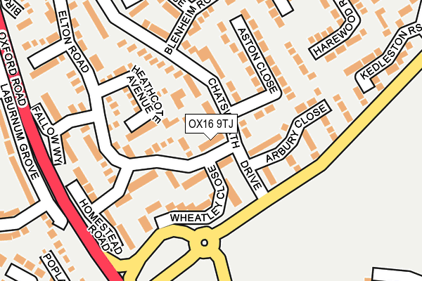 OX16 9TJ map - OS OpenMap – Local (Ordnance Survey)