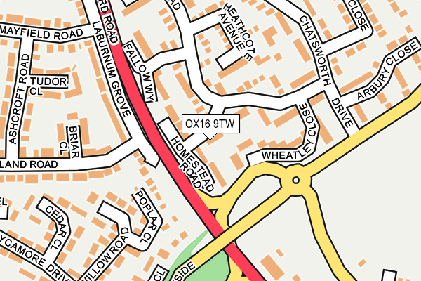 OX16 9TW map - OS OpenMap – Local (Ordnance Survey)