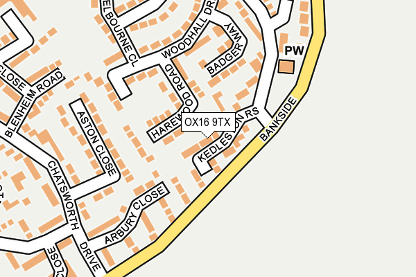 OX16 9TX map - OS OpenMap – Local (Ordnance Survey)