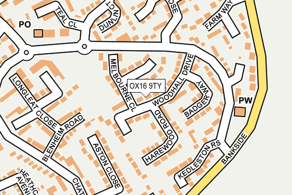 OX16 9TY map - OS OpenMap – Local (Ordnance Survey)