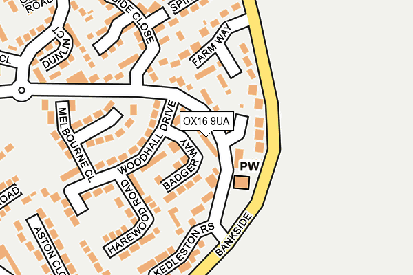 OX16 9UA map - OS OpenMap – Local (Ordnance Survey)