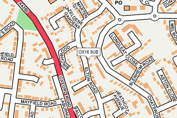 OX16 9UB map - OS OpenMap – Local (Ordnance Survey)