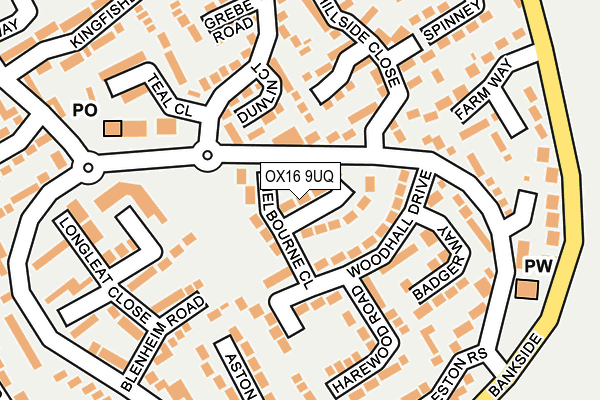 OX16 9UQ map - OS OpenMap – Local (Ordnance Survey)