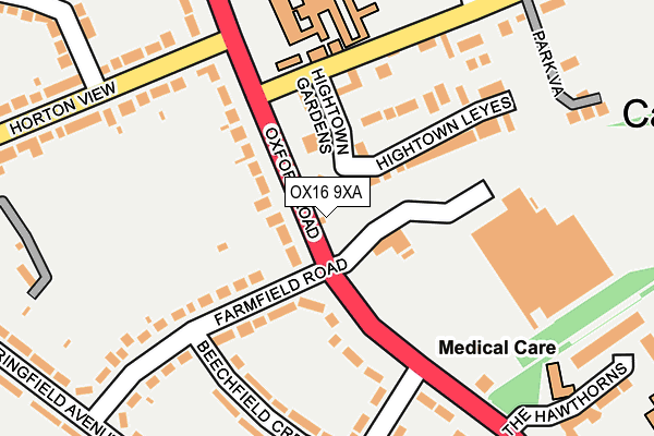 OX16 9XA map - OS OpenMap – Local (Ordnance Survey)