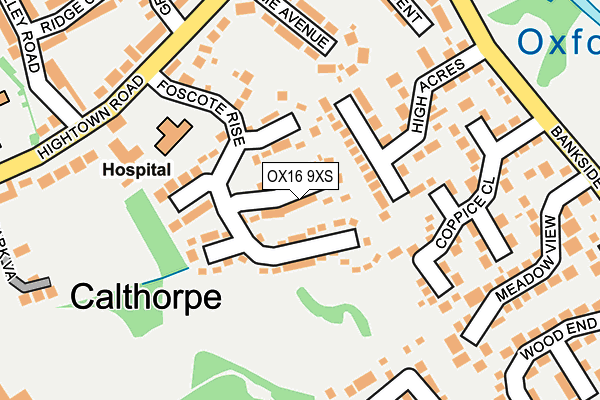 OX16 9XS map - OS OpenMap – Local (Ordnance Survey)