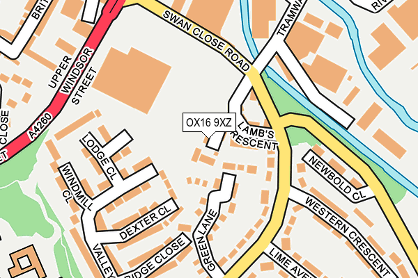 OX16 9XZ map - OS OpenMap – Local (Ordnance Survey)