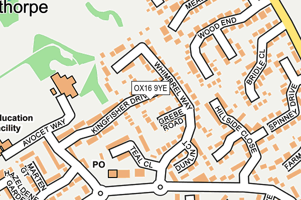 OX16 9YE map - OS OpenMap – Local (Ordnance Survey)