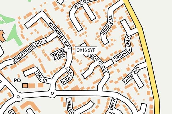 OX16 9YF map - OS OpenMap – Local (Ordnance Survey)