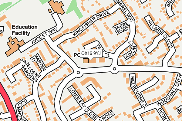 OX16 9YJ map - OS OpenMap – Local (Ordnance Survey)