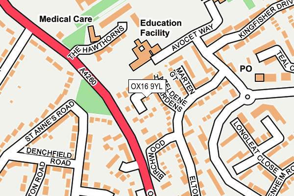 OX16 9YL map - OS OpenMap – Local (Ordnance Survey)