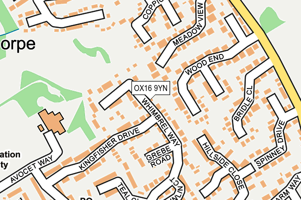 OX16 9YN map - OS OpenMap – Local (Ordnance Survey)