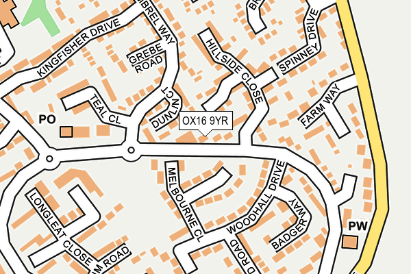 OX16 9YR map - OS OpenMap – Local (Ordnance Survey)