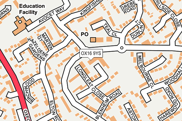 OX16 9YS map - OS OpenMap – Local (Ordnance Survey)