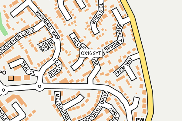 OX16 9YT map - OS OpenMap – Local (Ordnance Survey)