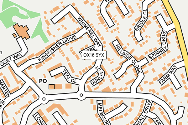 OX16 9YX map - OS OpenMap – Local (Ordnance Survey)