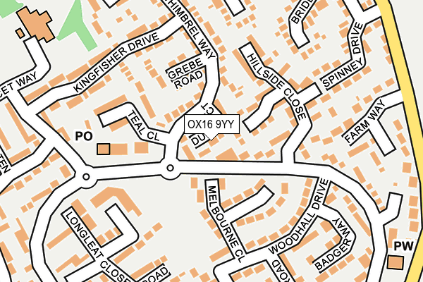 OX16 9YY map - OS OpenMap – Local (Ordnance Survey)